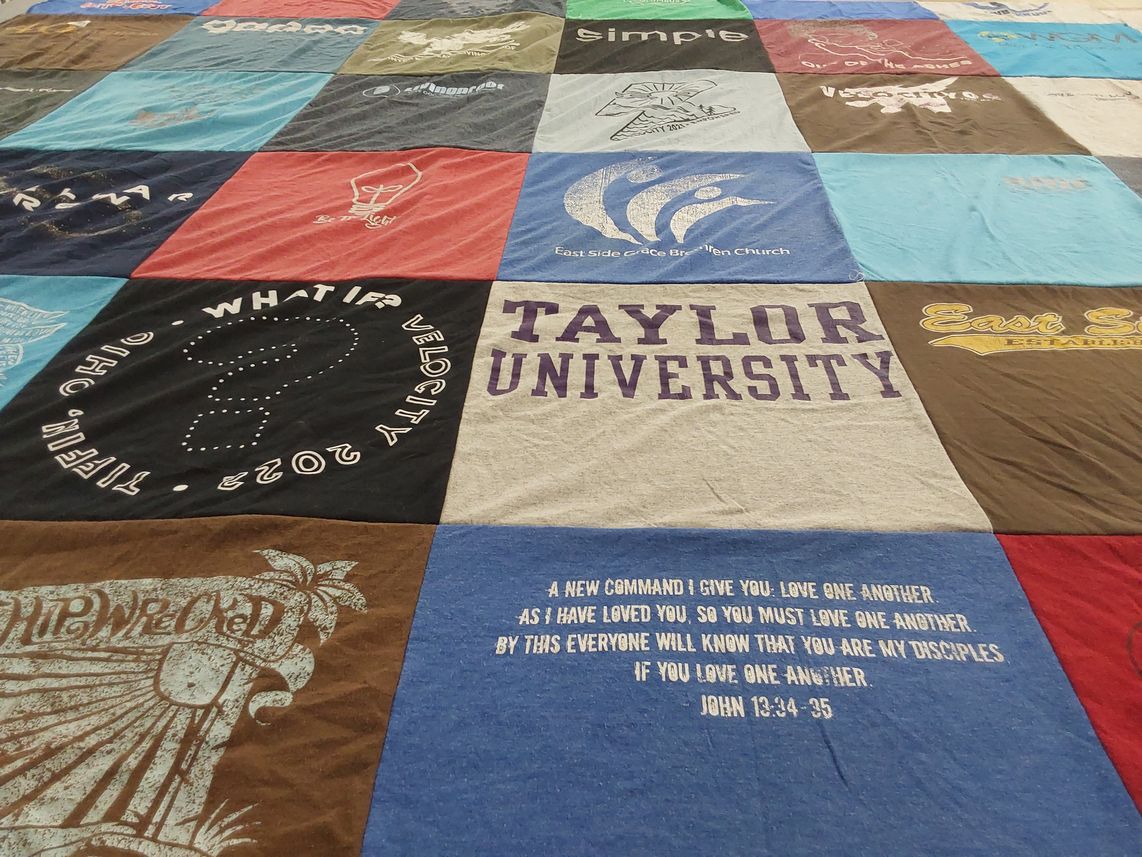 T-shirt quilt from taylor university by Emilee from OH