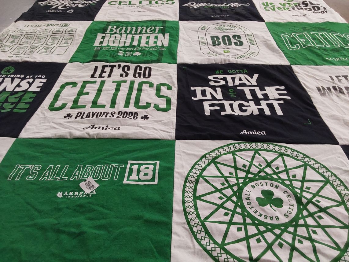 T-shirt quilt featuring boston celtics by Justine from MA
