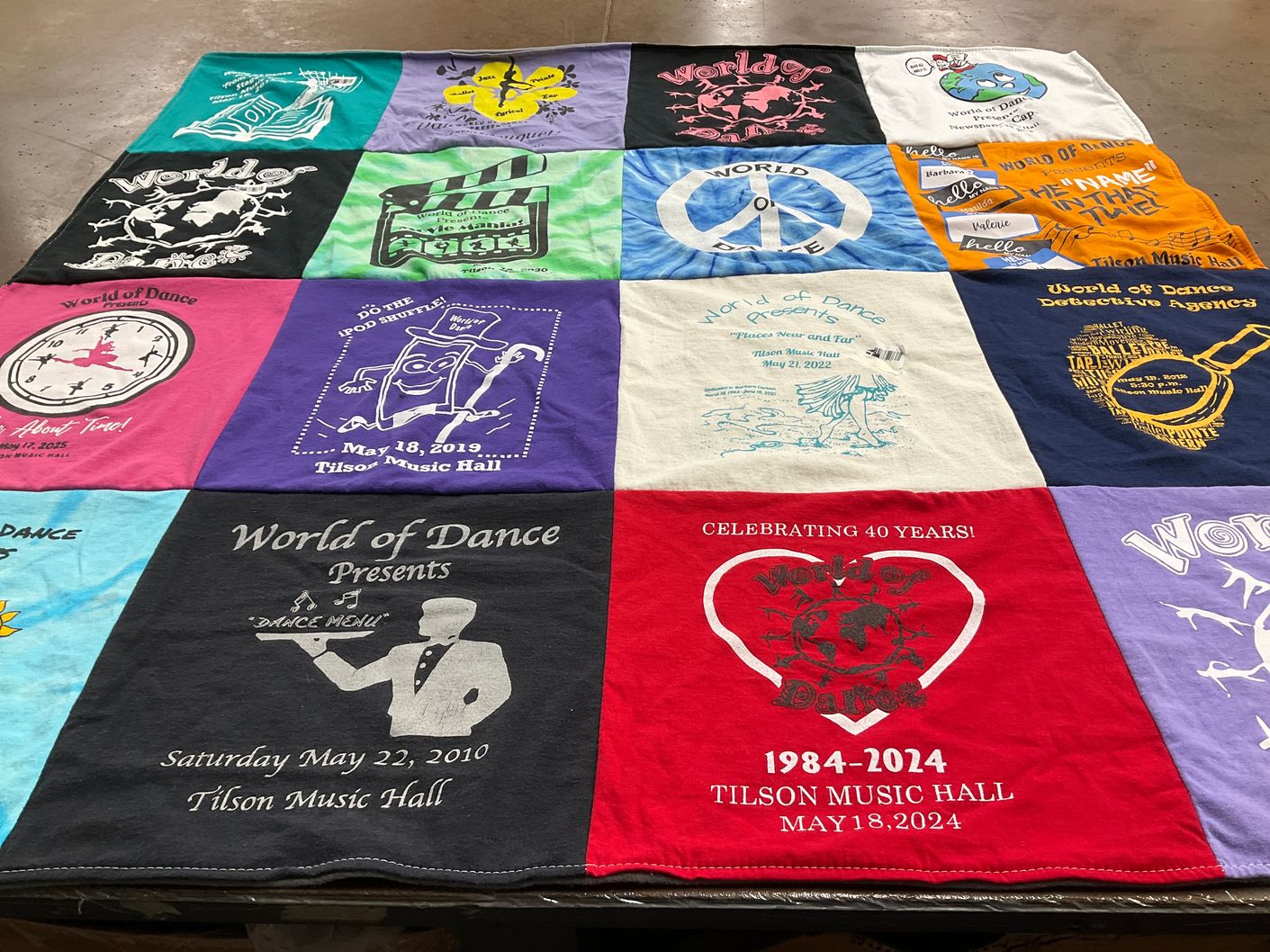 T-shirt quilt with dance themes by Shannon from TX