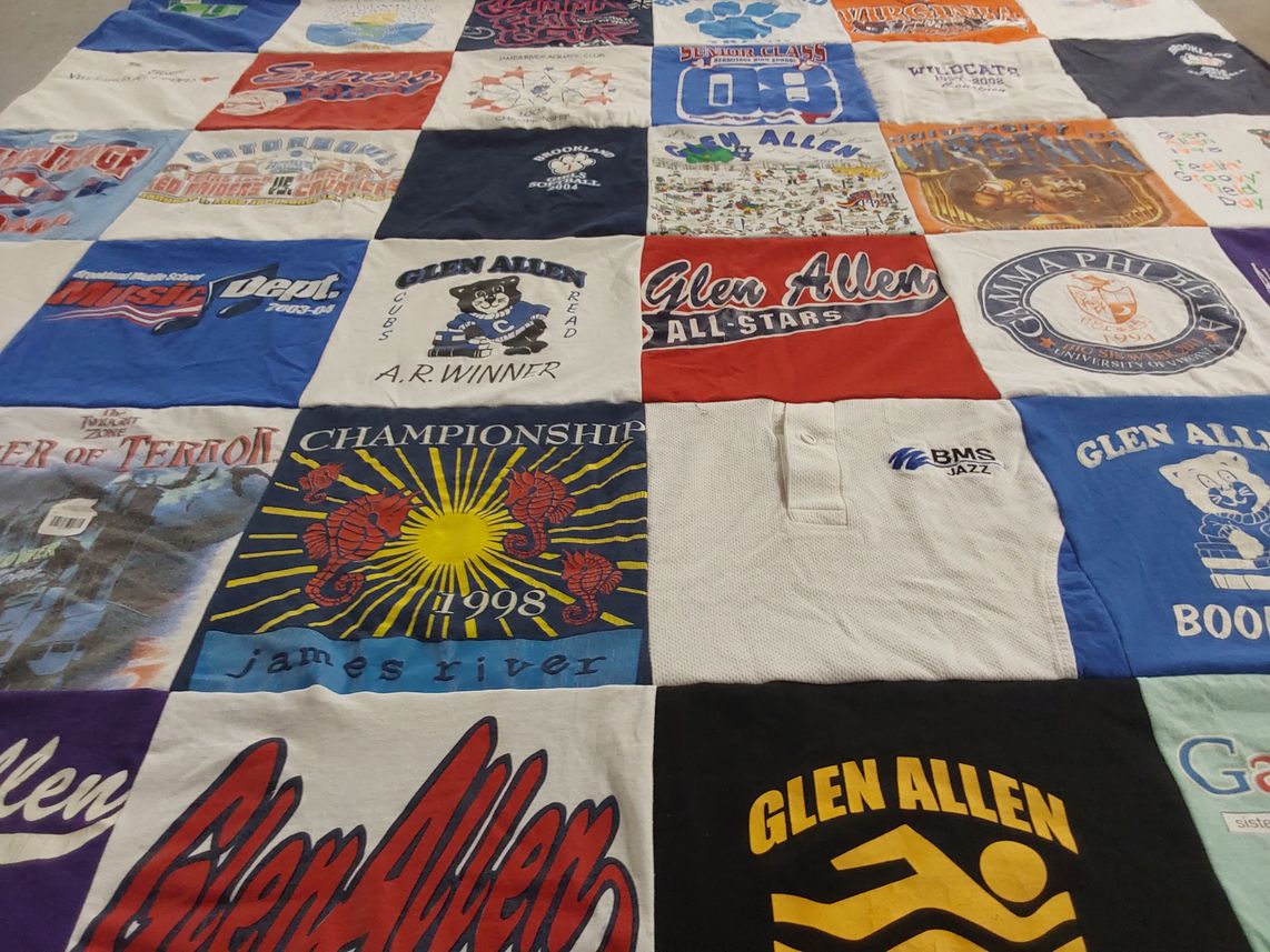 T-shirt quilt featuring glen allen all stars by Susan from VA