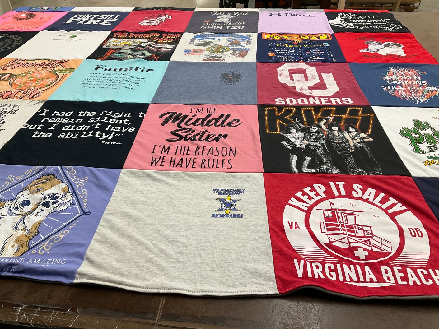T-shirt quilt from university of oklahoma by Dawn from SC