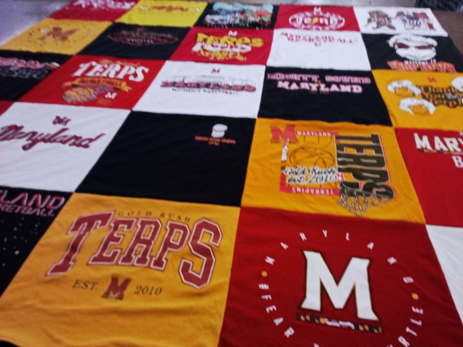 T-shirt quilt featuring university of maryland terrapins by Tara from MD