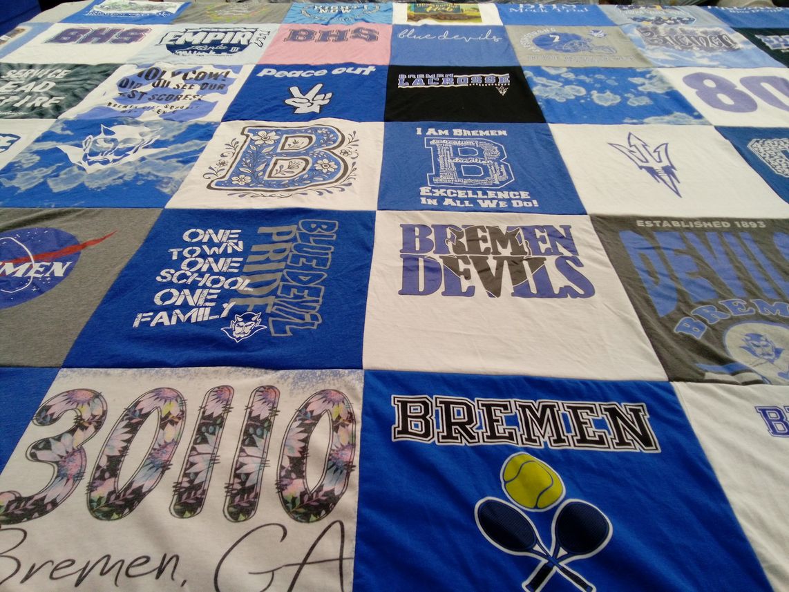 T-shirt quilt featuring bremen devils by Monica from GA