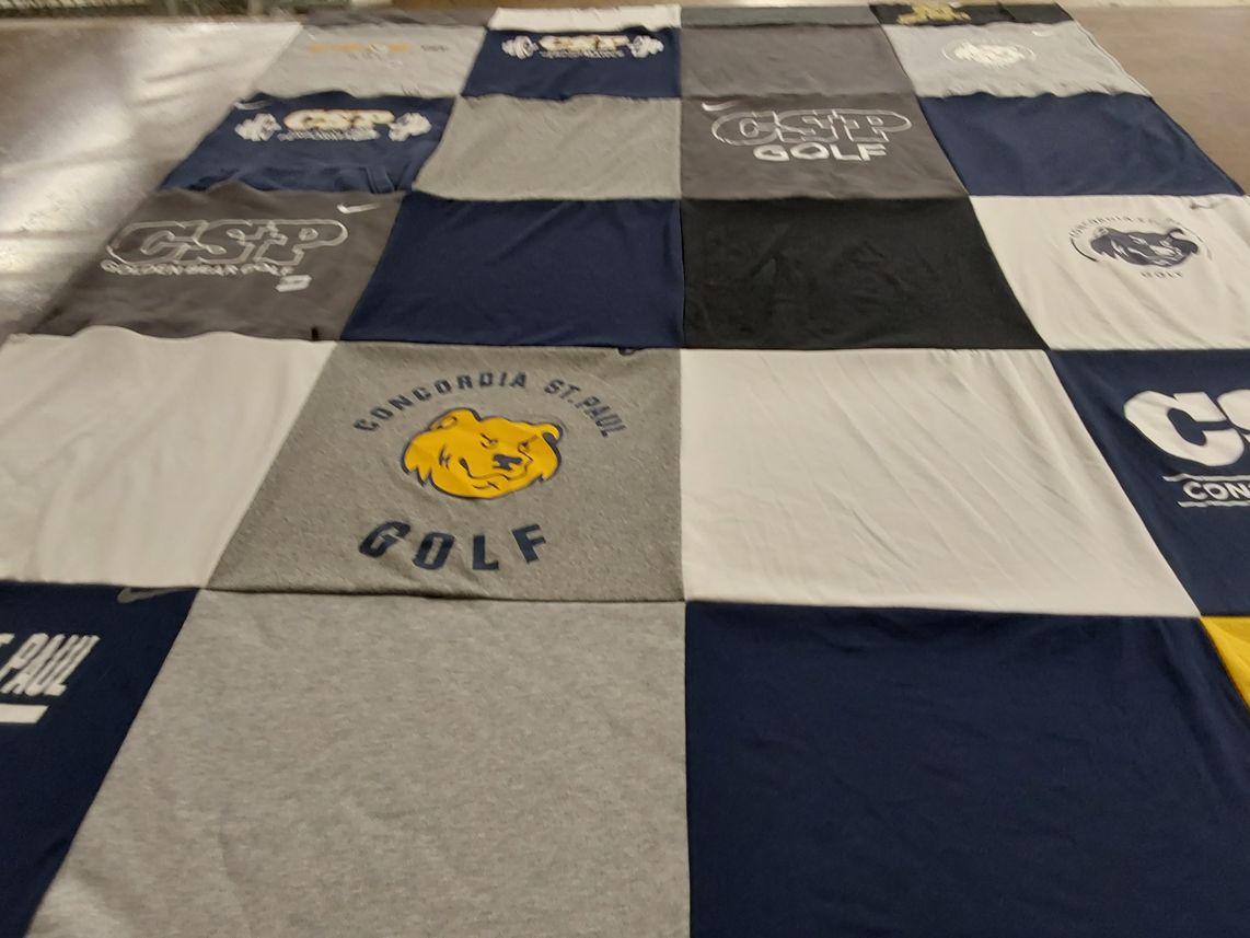 T-shirt quilt from concordia university st. paul by Erika from MN