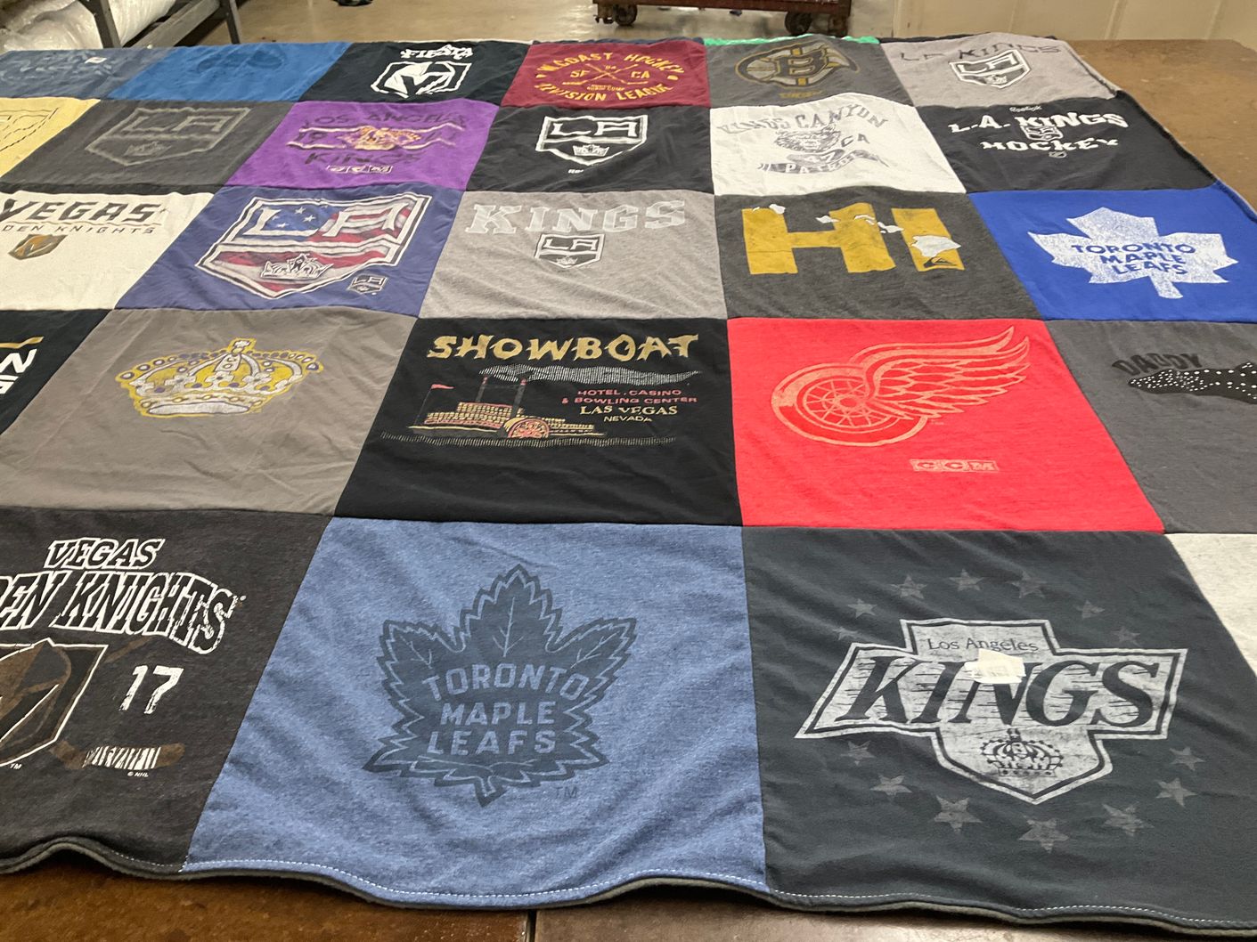 T-shirt quilt featuring los angeles kings, toronto maple leafs by Ed from NV