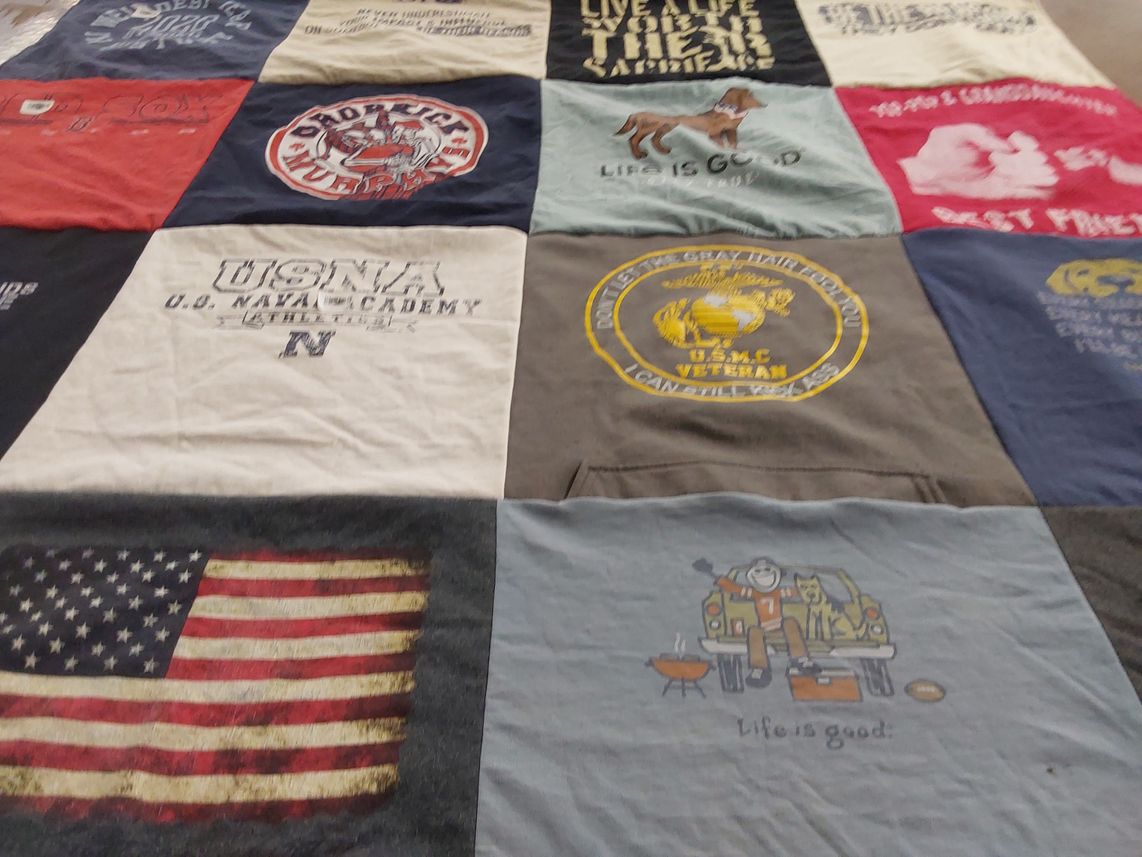 T-shirt quilt from united states naval academy by Margaret from NY