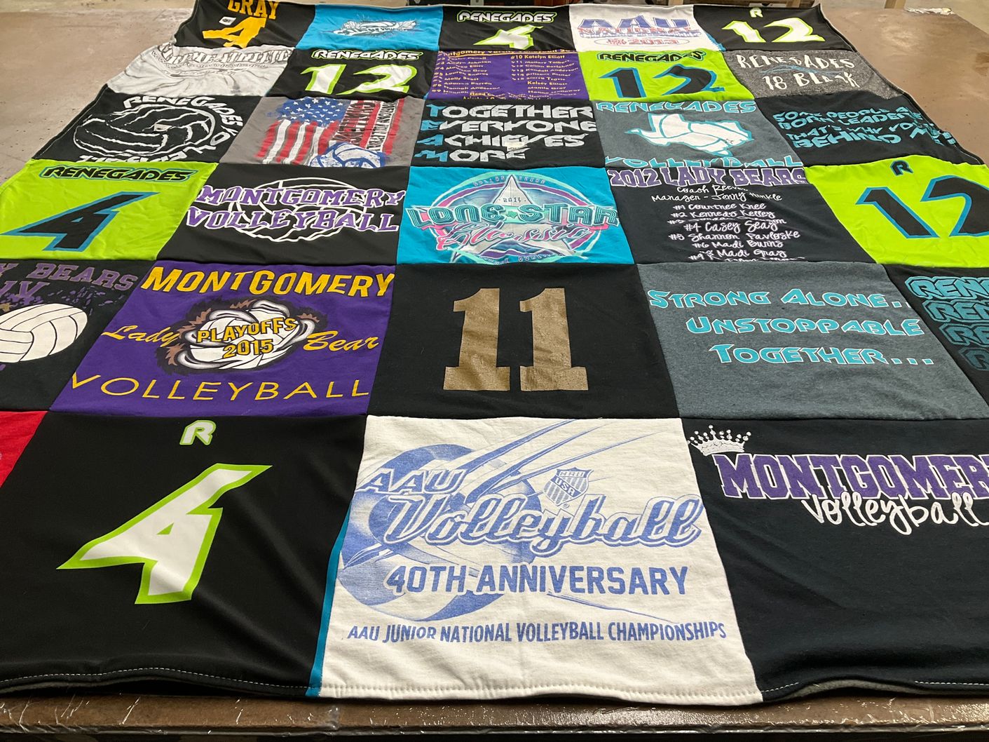 T-shirt quilt featuring renegades, lady bears volleyball by Eddie from TX