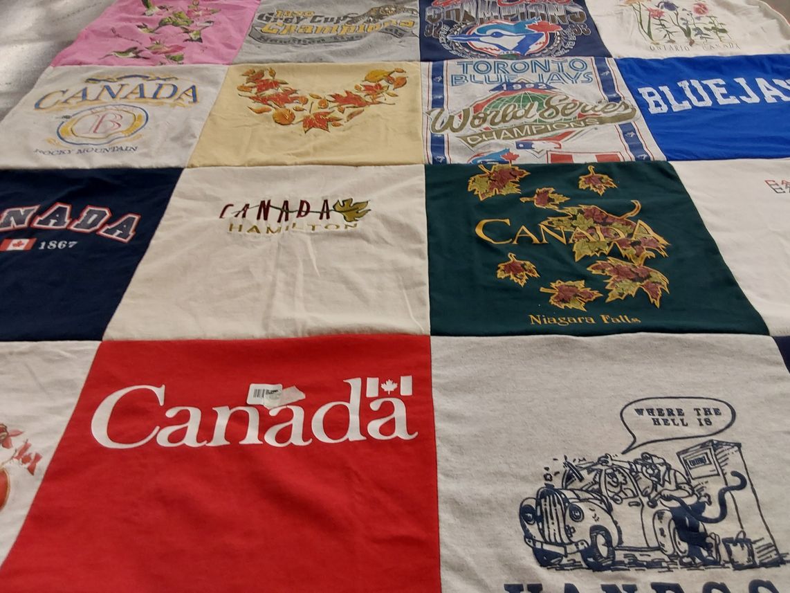 T-shirt quilt featuring toronto blue jays by christine from TX