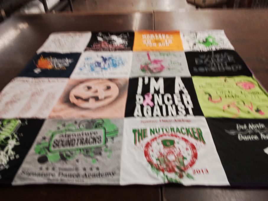 T-shirt quilt with dance themes by Damon from CA