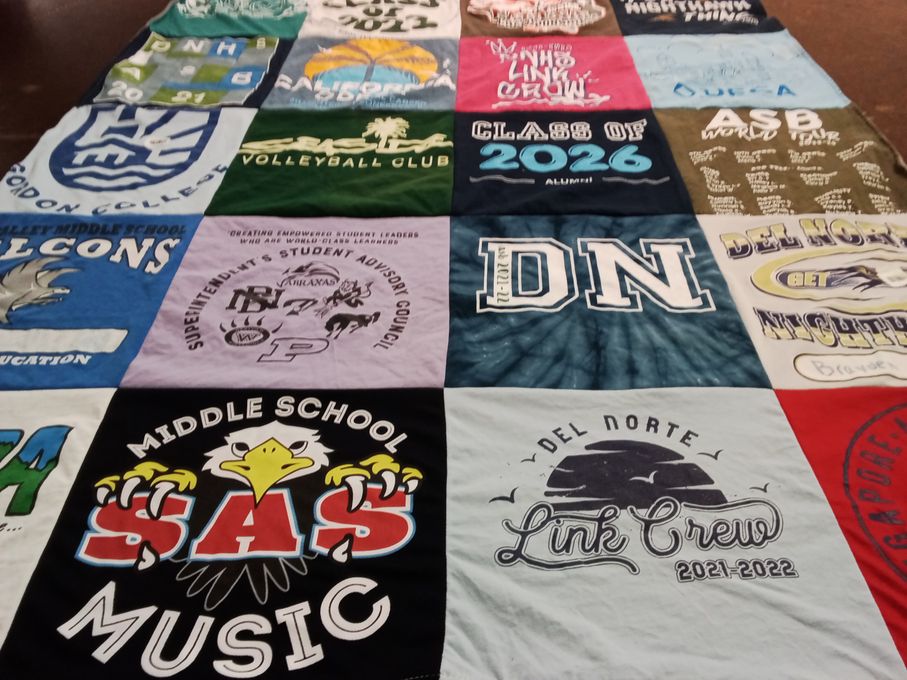 T-shirt quilt from del norte high school by Damon from CA