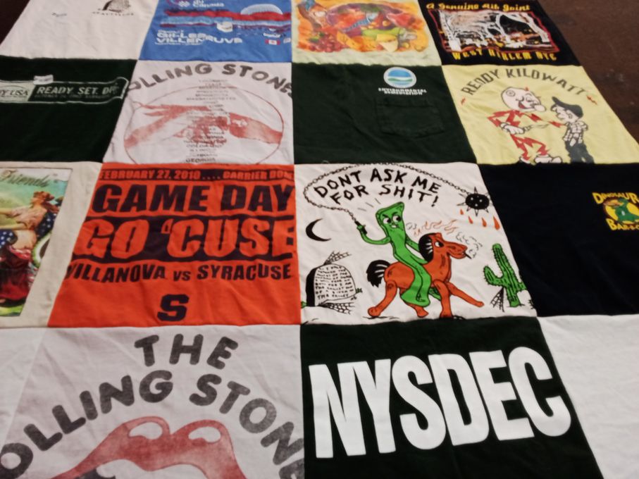 T-shirt quilt from syracuse university, villanova university by Richard from NY