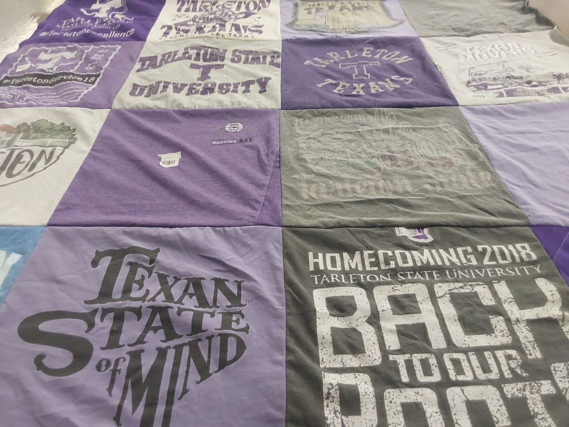 T-shirt quilt from tarleton state university by Timberlynn from TX