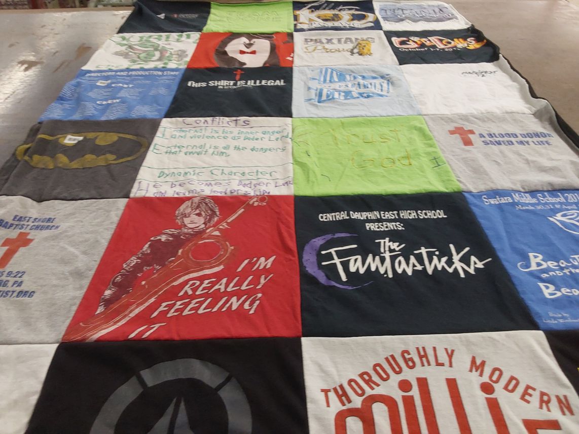 T-shirt quilt from central dauphin east high school by Debra from PA