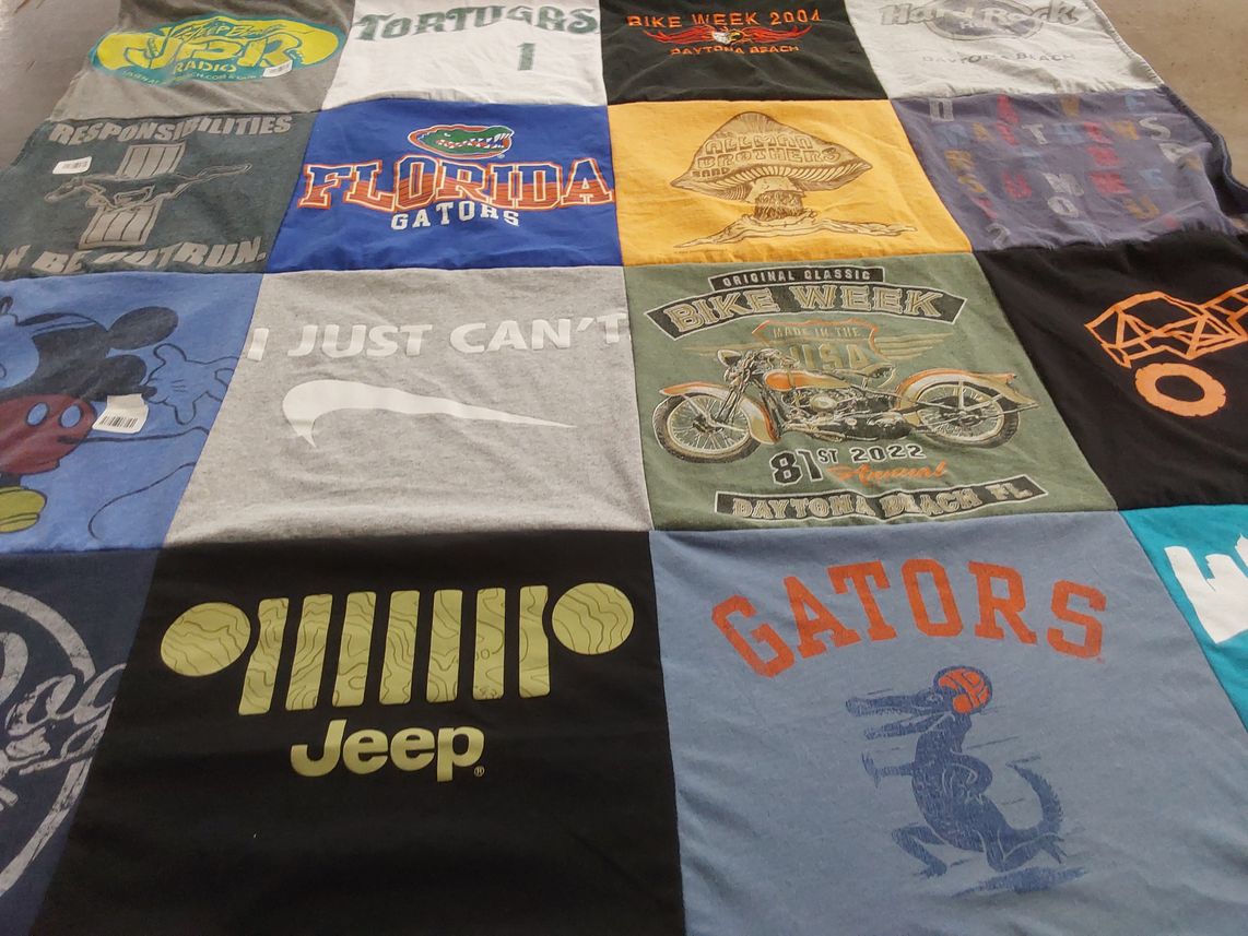 T-shirt quilt featuring florida gators by Sandy from OH