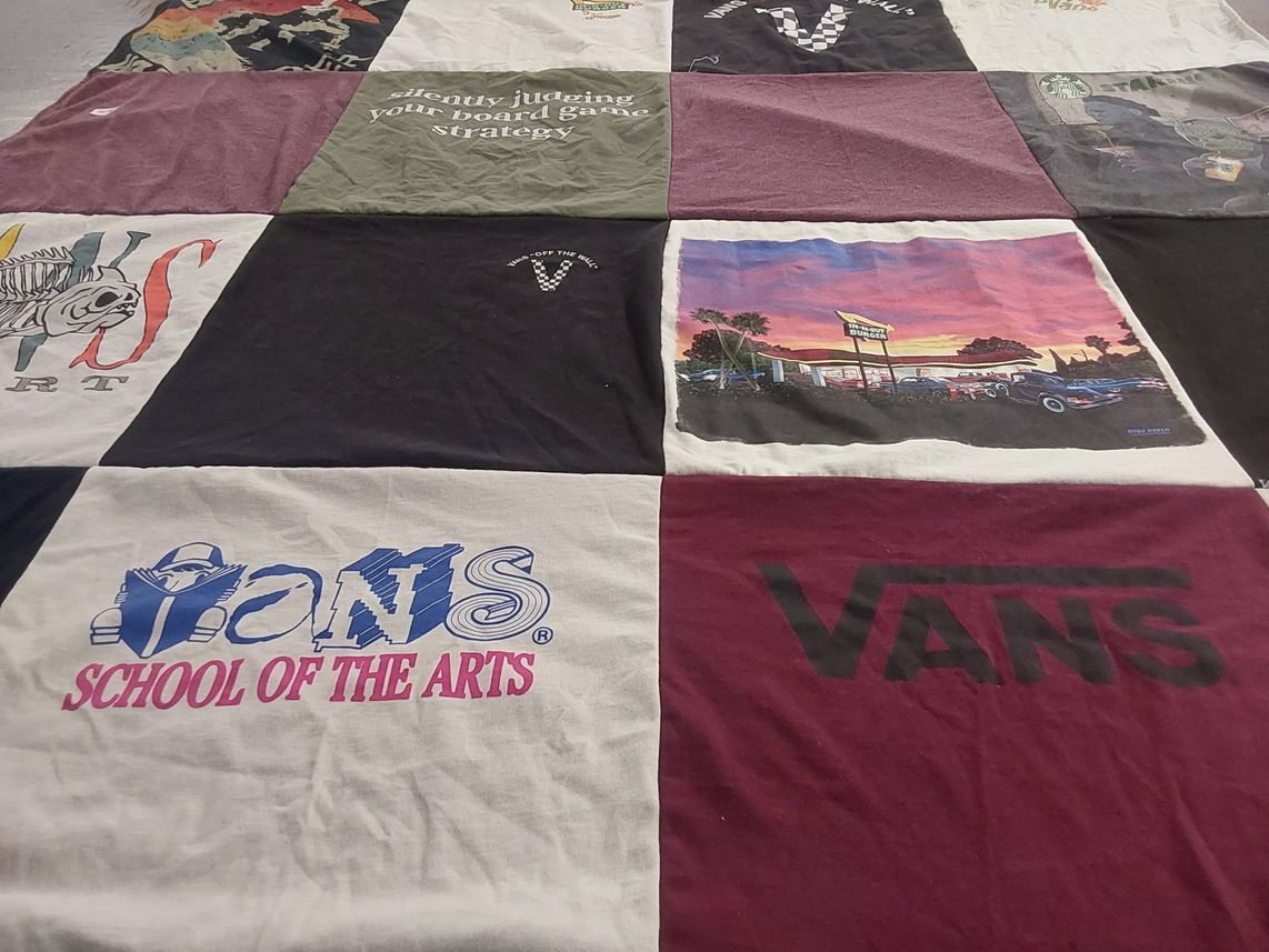 T-shirt quilt from vans school of the arts by Sondra from TX