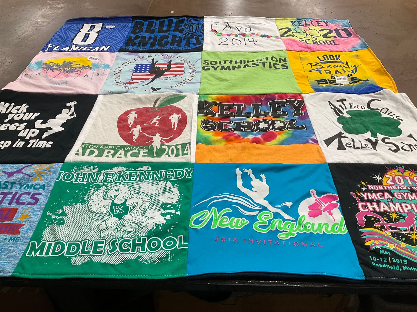 T-shirt quilt from john f. kennedy middle school, kelley school by Amy from CT