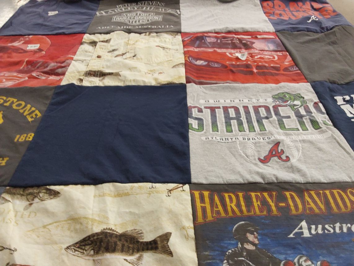 T-shirt quilt featuring gwinnett stripers, atlanta braves by Cheryl from GA