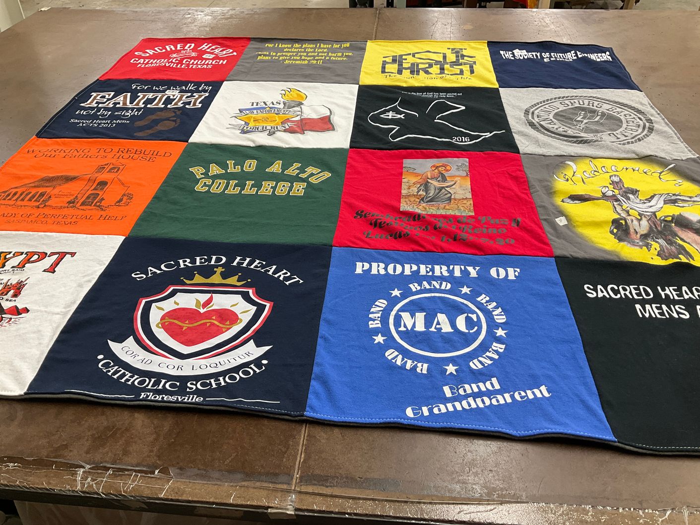 T-shirt quilt from palo alto college, sacred heart catholic school by Ralph from TX