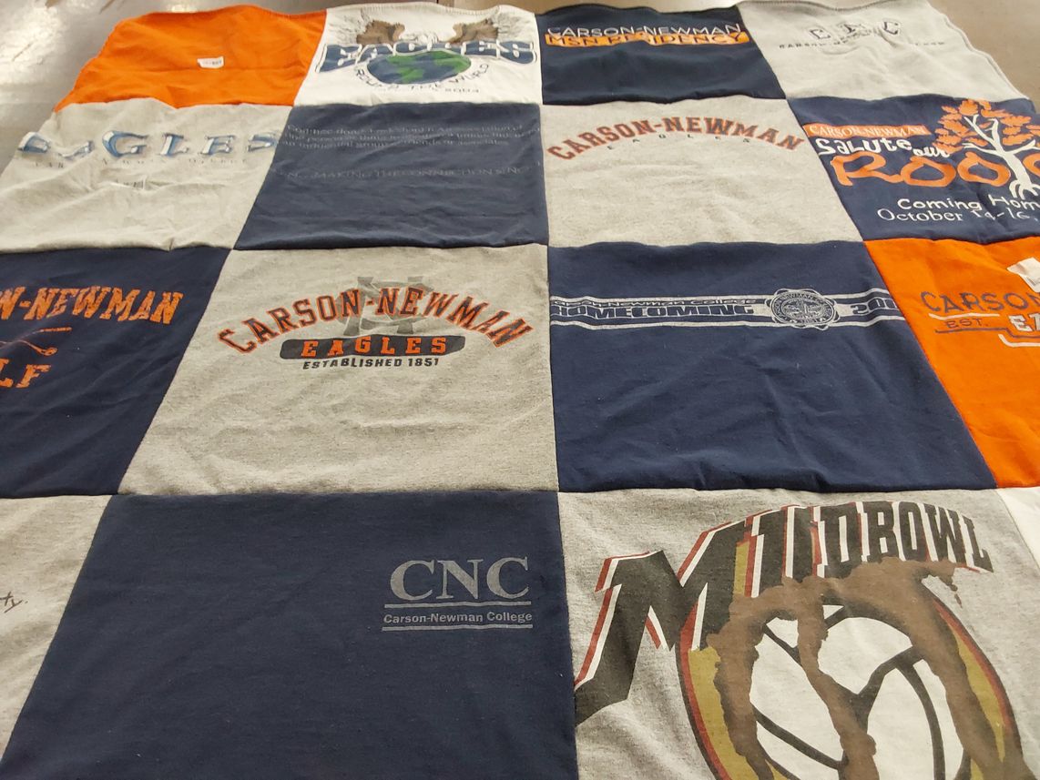 T-shirt quilt from carson-newman university by Lindsey from TN