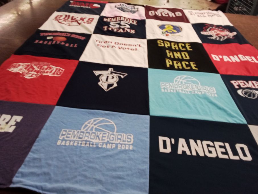 T-shirt quilt featuring pembroke girls basketball by Jean from MA