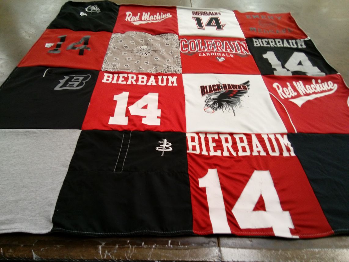 T-shirt quilt from colerain high school by Judy from OH