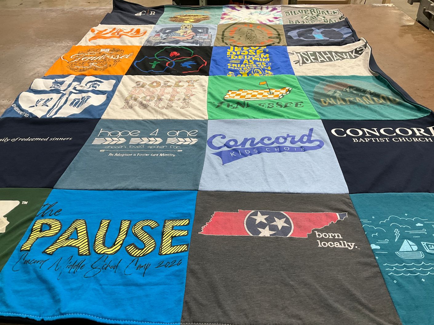 T-shirt quilt from concord middle school by Ruthie from TN