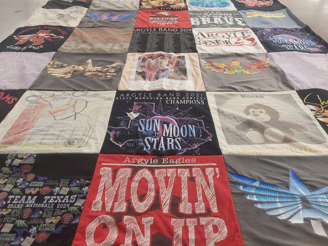 T-shirt quilt from argyle high school by Devra from TX