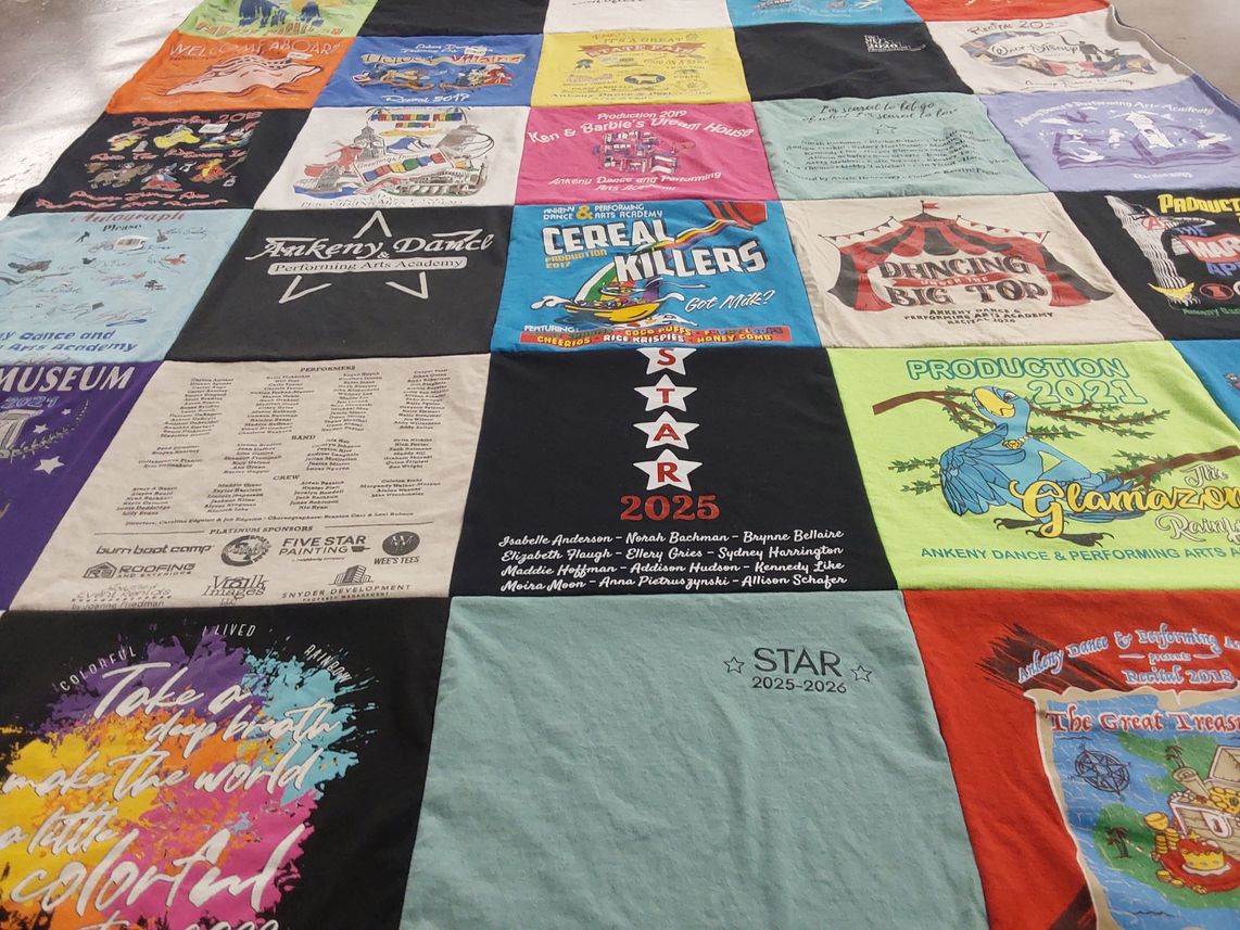 T-shirt quilt from ankeny dance & performing arts academy by Tiffany from IA