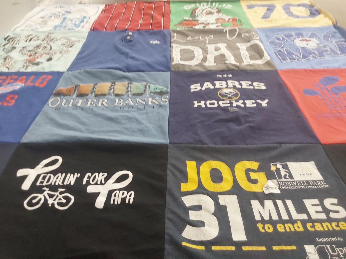 T-shirt quilt featuring buffalo sabres hockey by Christina from NC