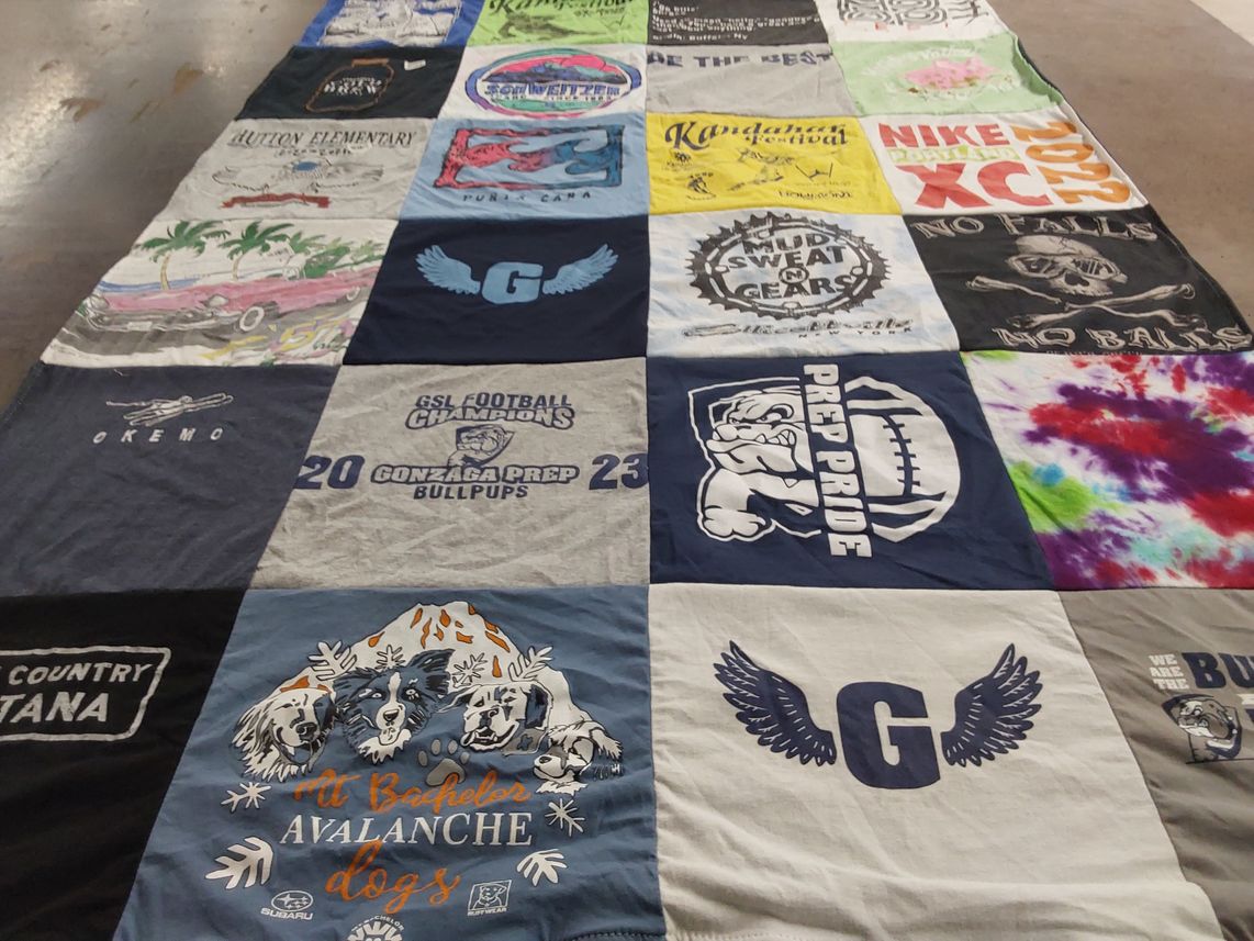T-shirt quilt featuring gonzaga preparatory school football team by Nicole from WA