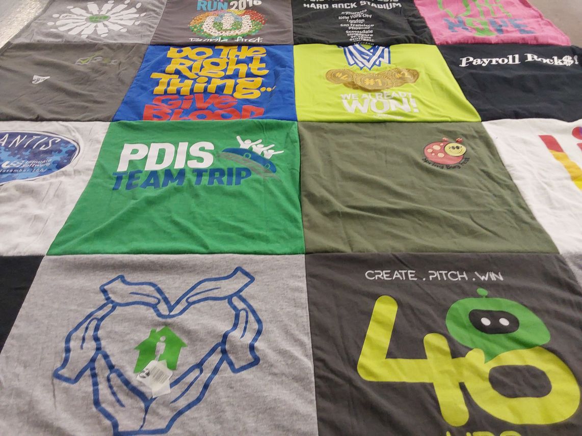T-shirt quilt with community service, team building themes by Shawn from FL