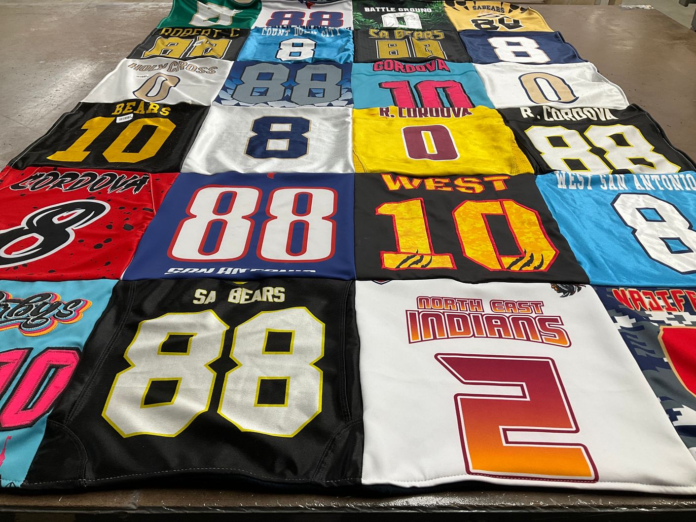 T-shirt quilt featuring sa bears by Lydia from TX