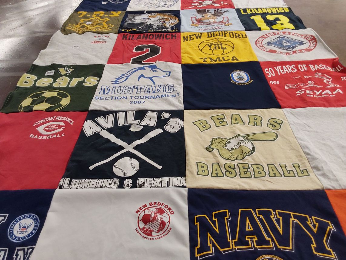 T-shirt quilt featuring bears baseball by Beth from MA