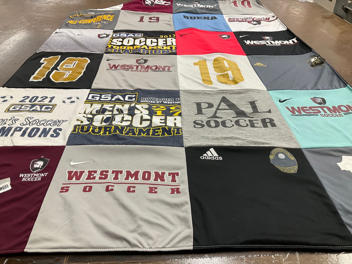 T-shirt quilt featuring westmont college soccer by Roberta from CA