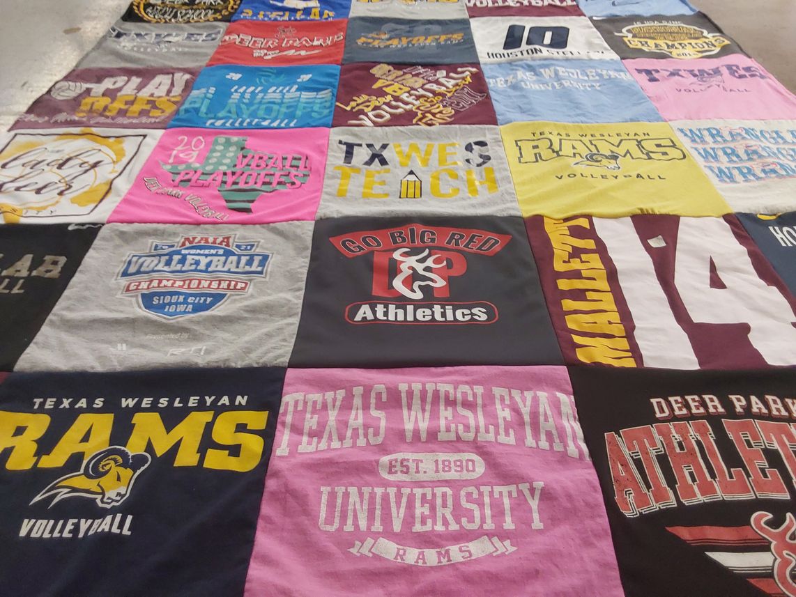 T-shirt quilt featuring texas wesleyan rams by Katelyn from TX