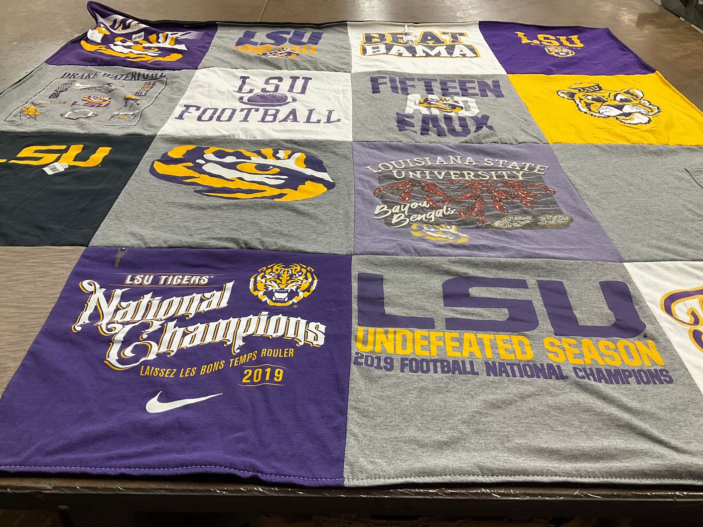 T-shirt quilt featuring lsu tigers by Danny from LA