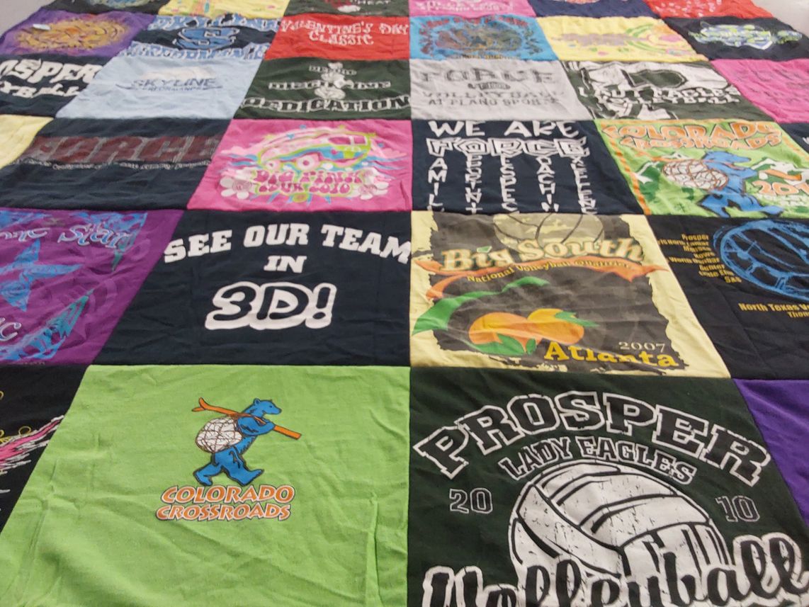 T-shirt quilt featuring colorado crossroads by Ann from TX
