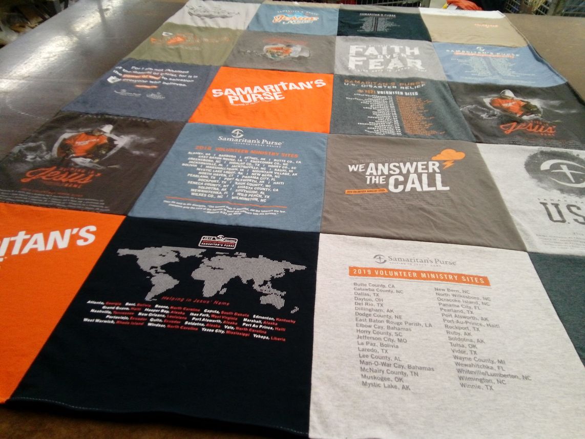 T-shirt quilt with community service, volunteering themes by DAVID from IL
