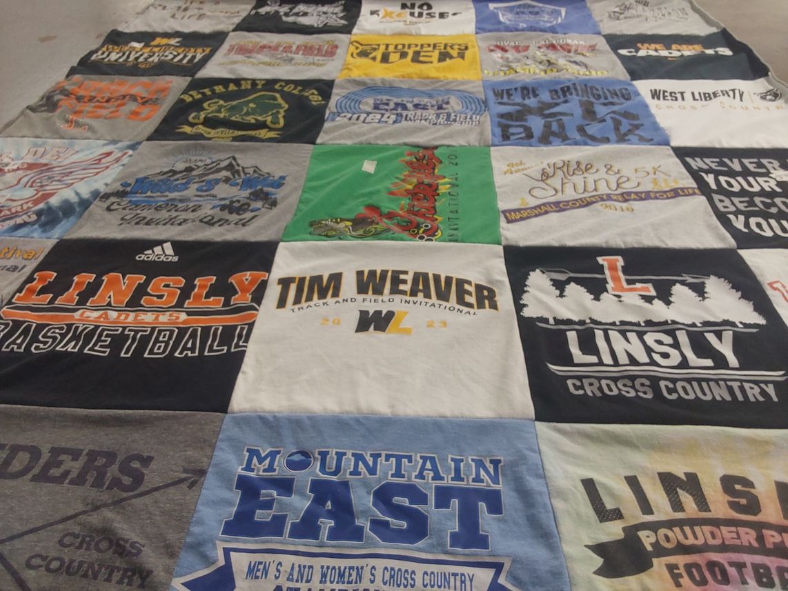 T-shirt quilt featuring lindsey cross country by Ally from WV