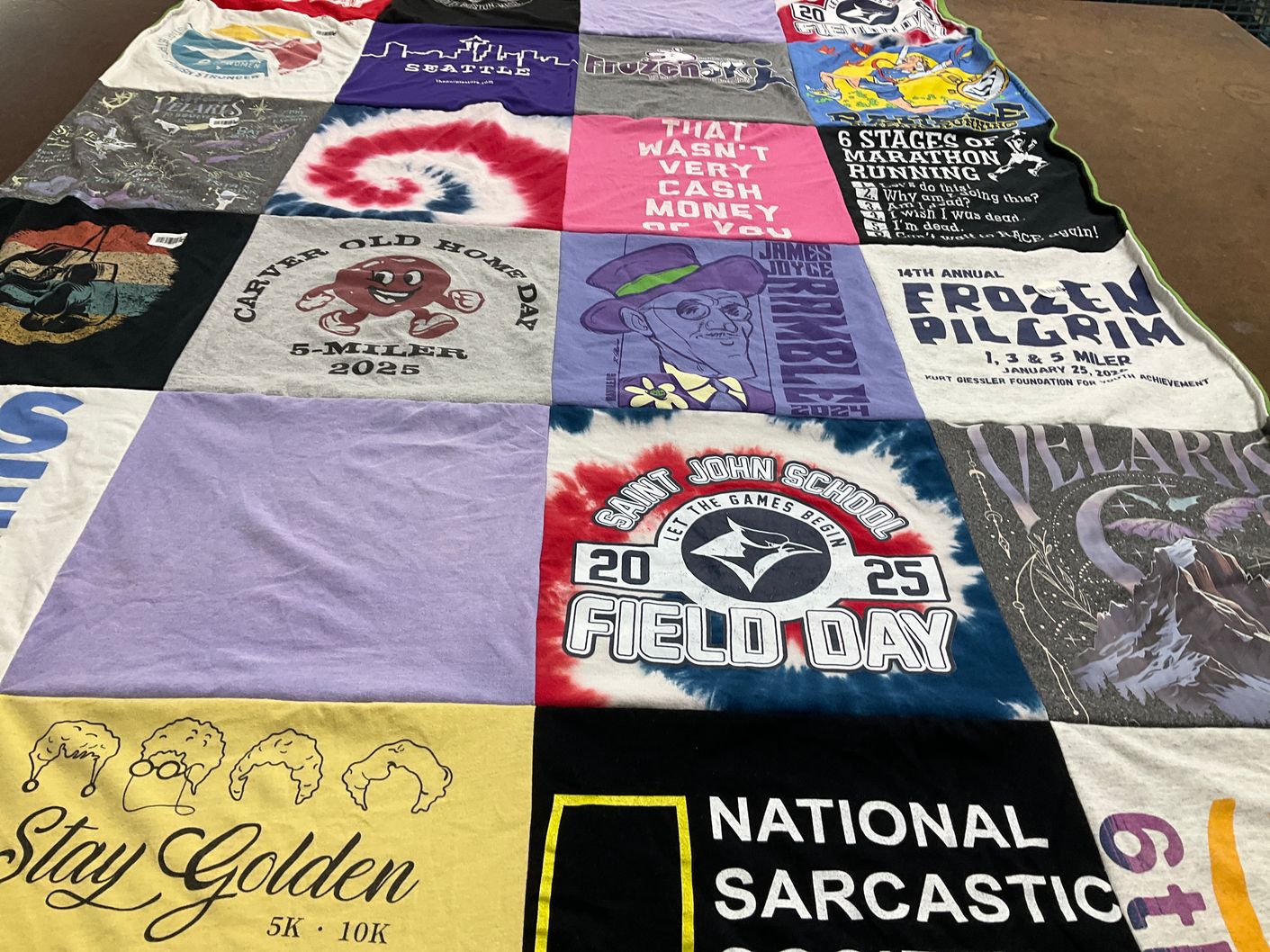 T-shirt quilt from saint john school by Rachel from MA