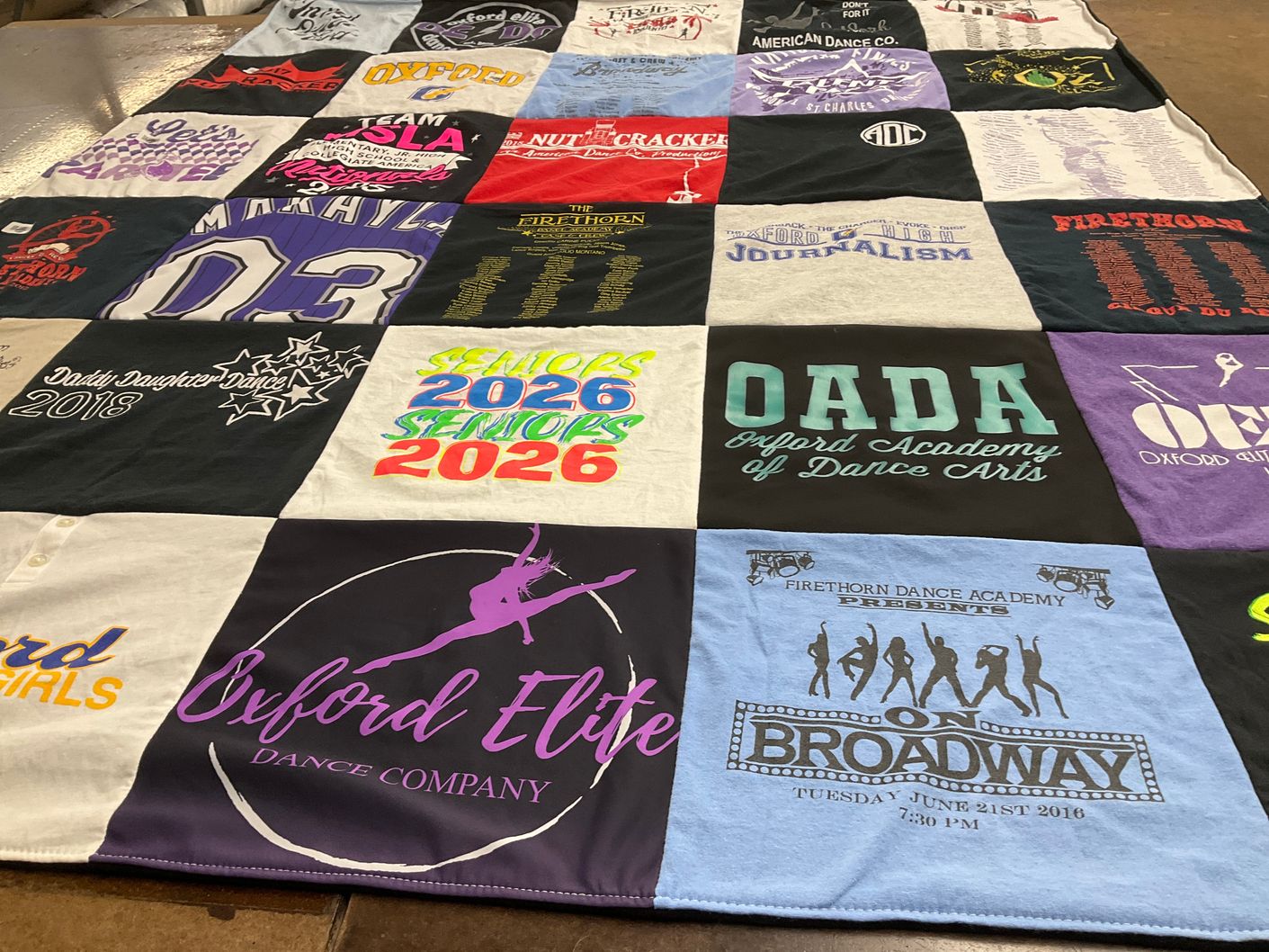 T-shirt quilt featuring oxford elite dance company by Aneesha from MS