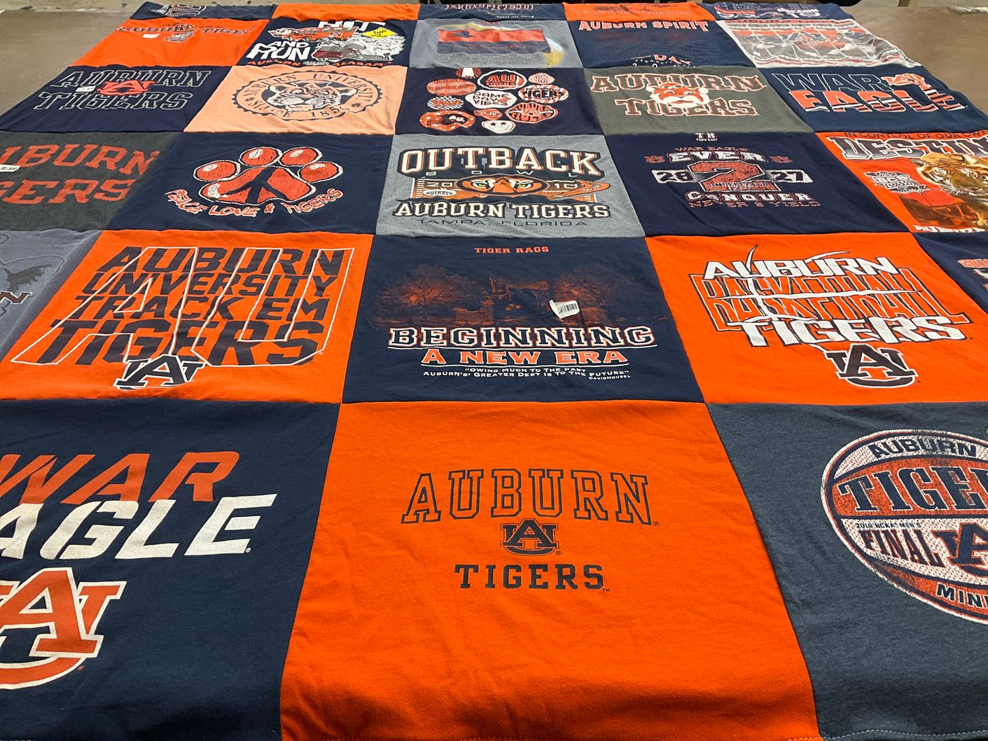 T-shirt quilt featuring auburn tigers by H Wayne from AL