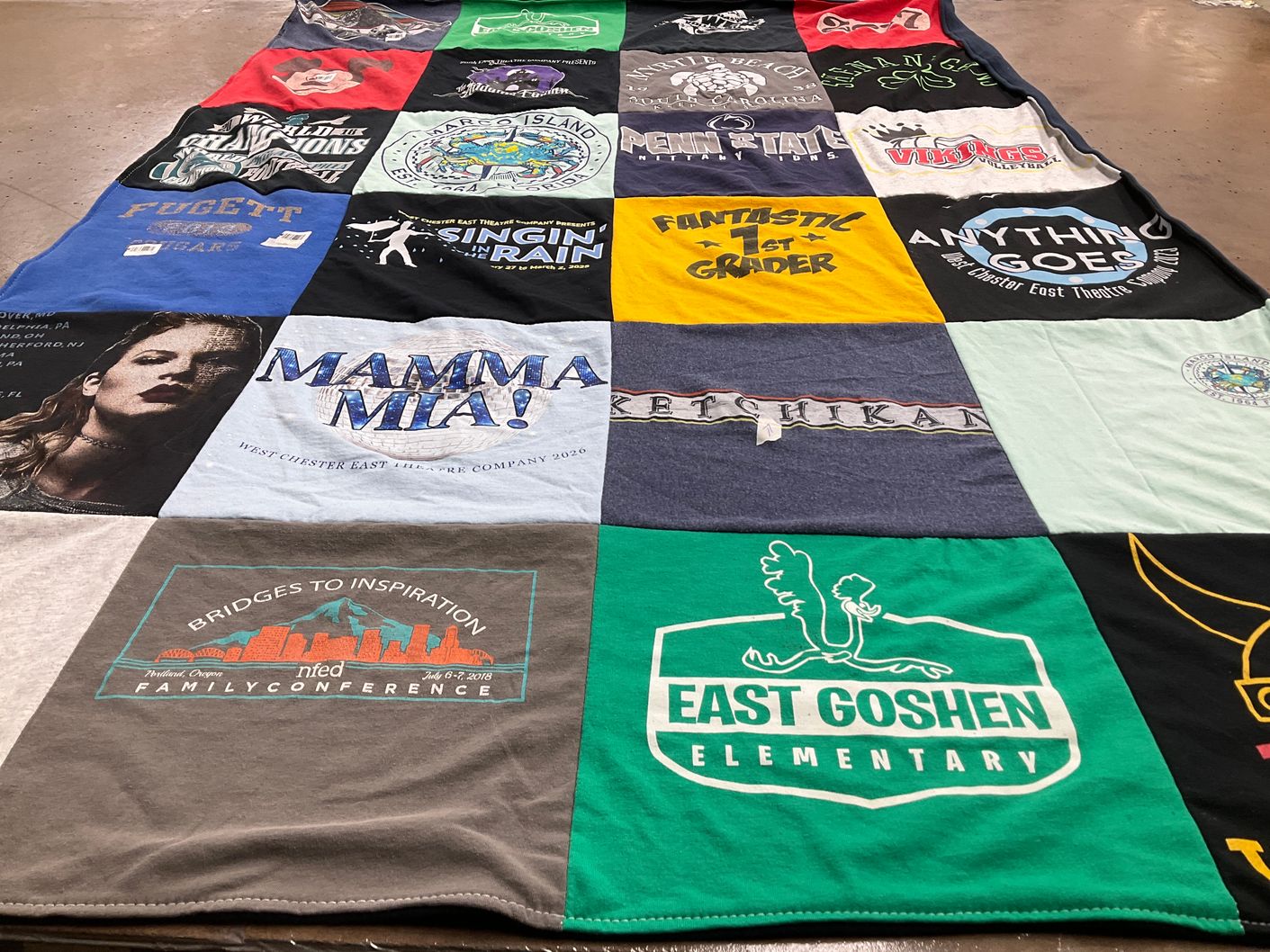 T-shirt quilt from east goshen elementary school by Dawn from PA