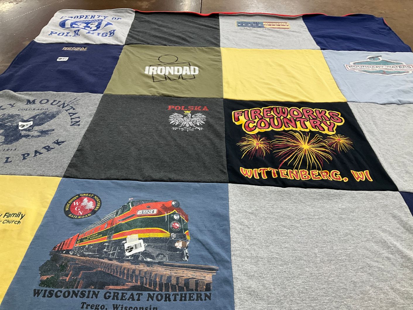 T-shirt quilt from polk high school by Kathryn from WI