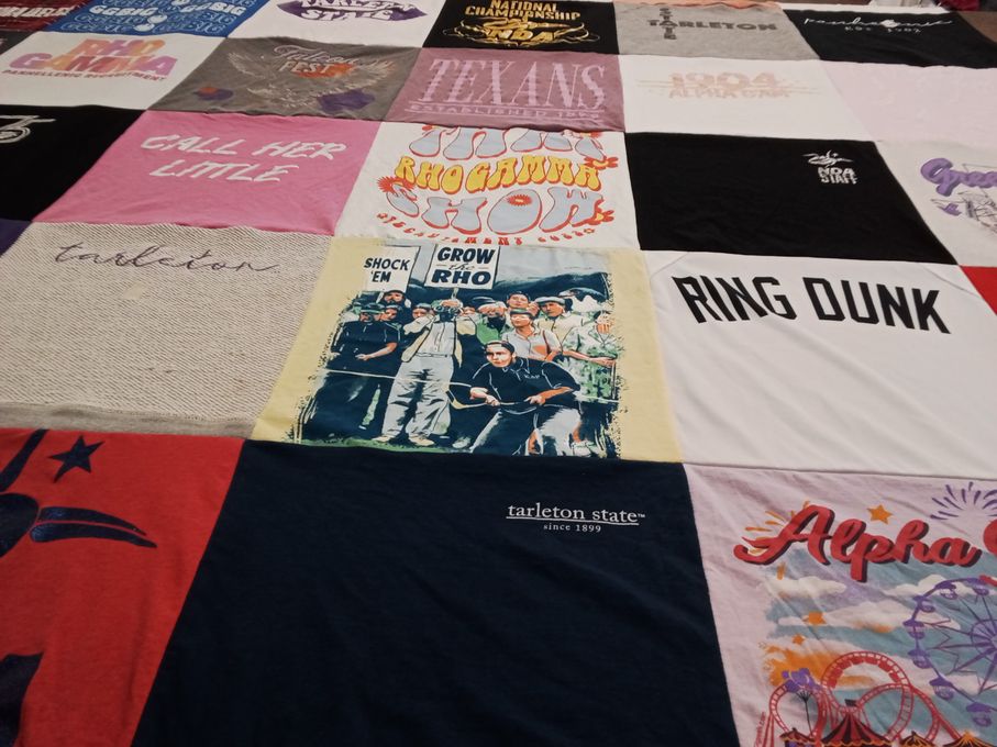 T-shirt quilt from tarleton state university by Cindi from TX