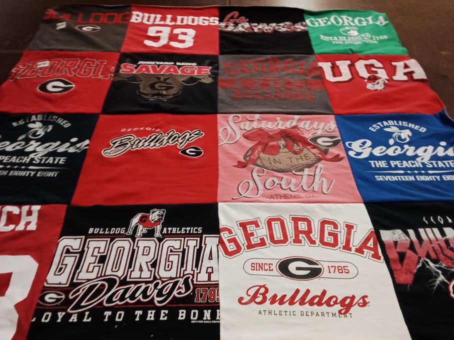 T-shirt quilt featuring georgia bulldogs by Patricia from GA