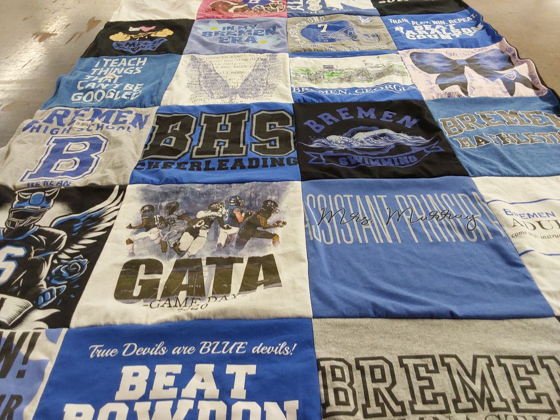 T-shirt quilt from bremen high school by Katherine from GA