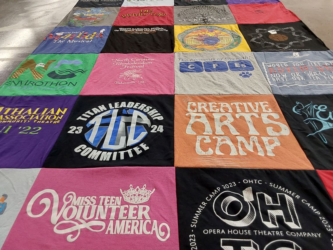 T-shirt quilt from north carolina school of the arts by Heather from NC