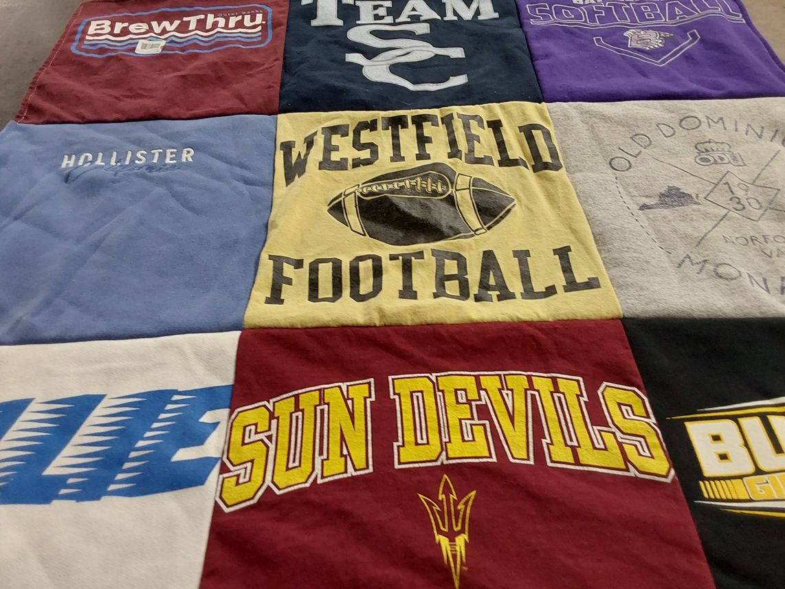 T-shirt quilt featuring arizona state university sun devils by Mikaila from VA