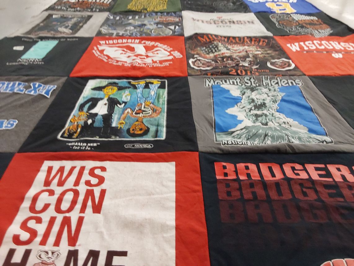 T-shirt quilt featuring wisconsin badgers by linda from WI